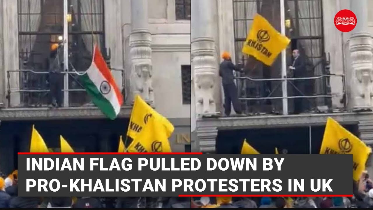 Indian flag pulled down by pro-Khalistan protesters in UK; India strongly condemns