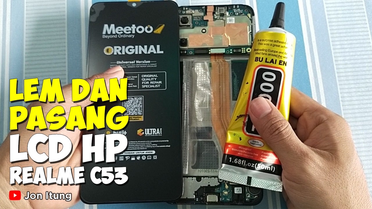 Mengelem Dan Memasang Lcd Touchscreen Hp Realme C53