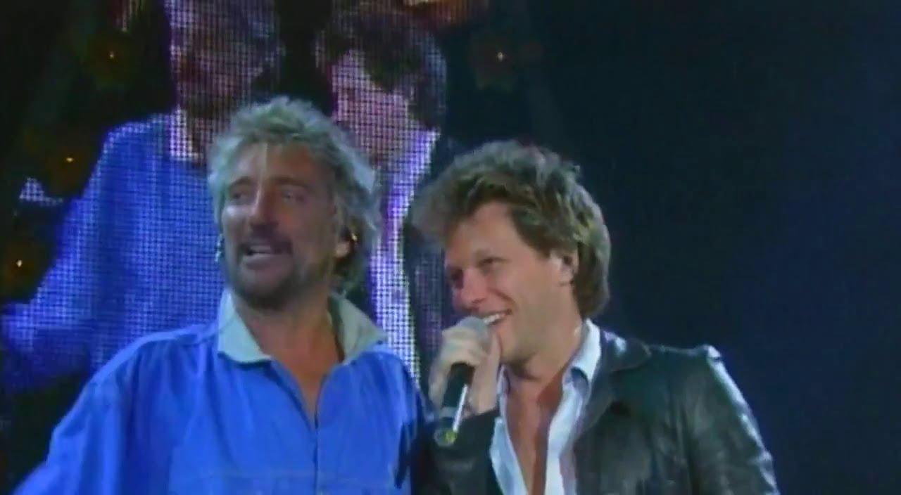 Jon Bon Jovi, Rod Stewart, Robert Palmer & Steve Winwood - Heartbreak Hotel (Wembley 1997)