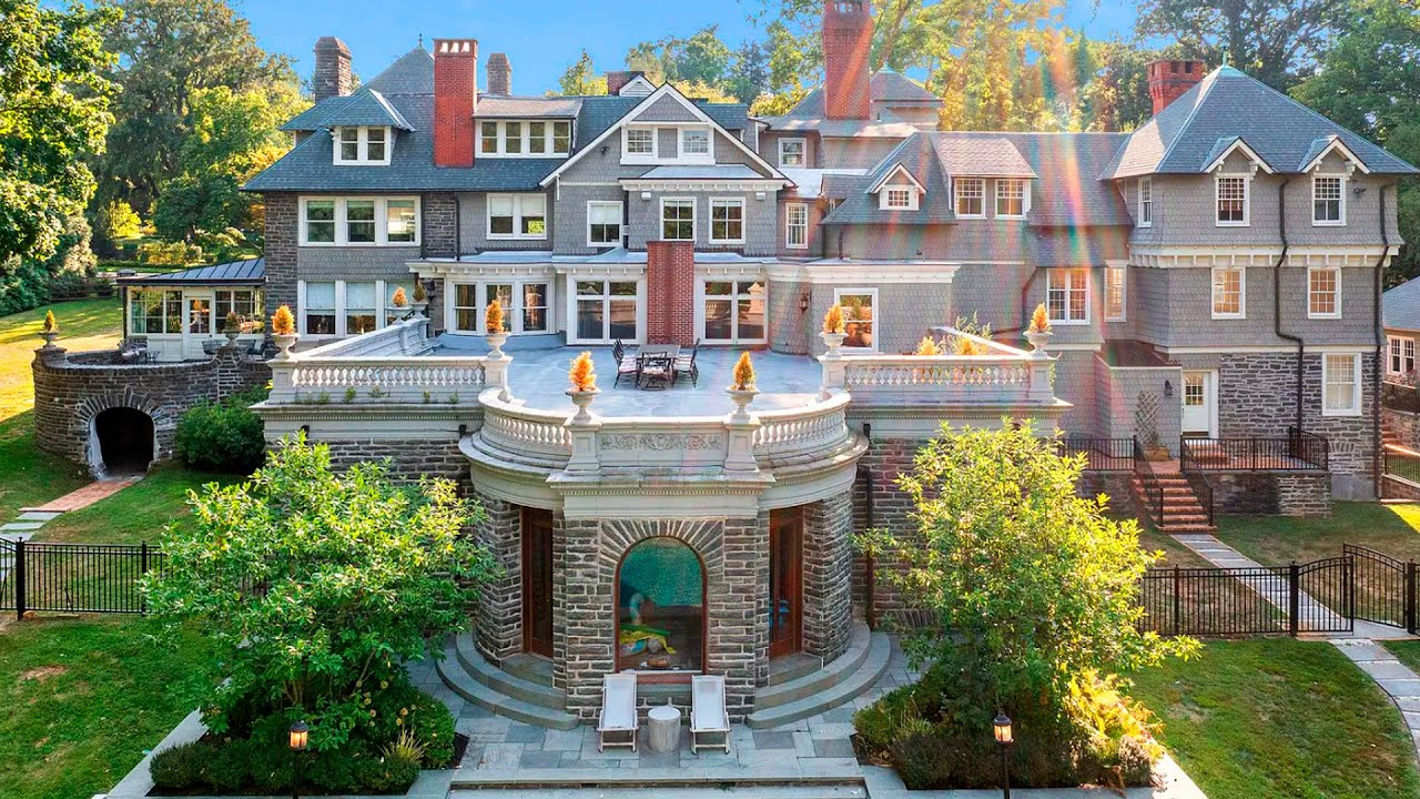Luxurious and expensive mega mansion in Haverford, Pennsylvania USA for $3,195,000.