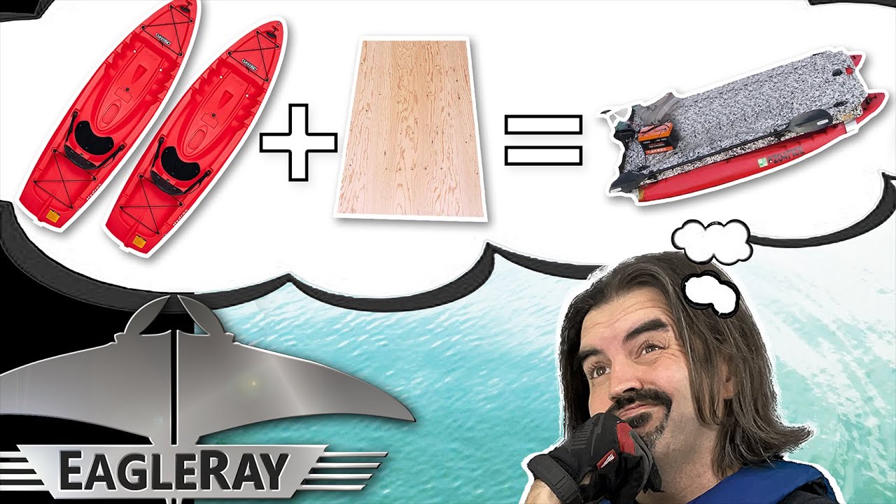 I built a boat out of kayaks and plywood