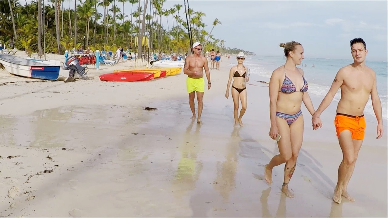 Punta Cana Beach Walk 4K from Majestic Elegance to Occidental Caribe and Hard Rock hotels Dominicana