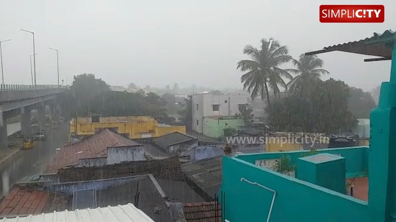 Heavy rains hit Peelamedu for a few minutes today
