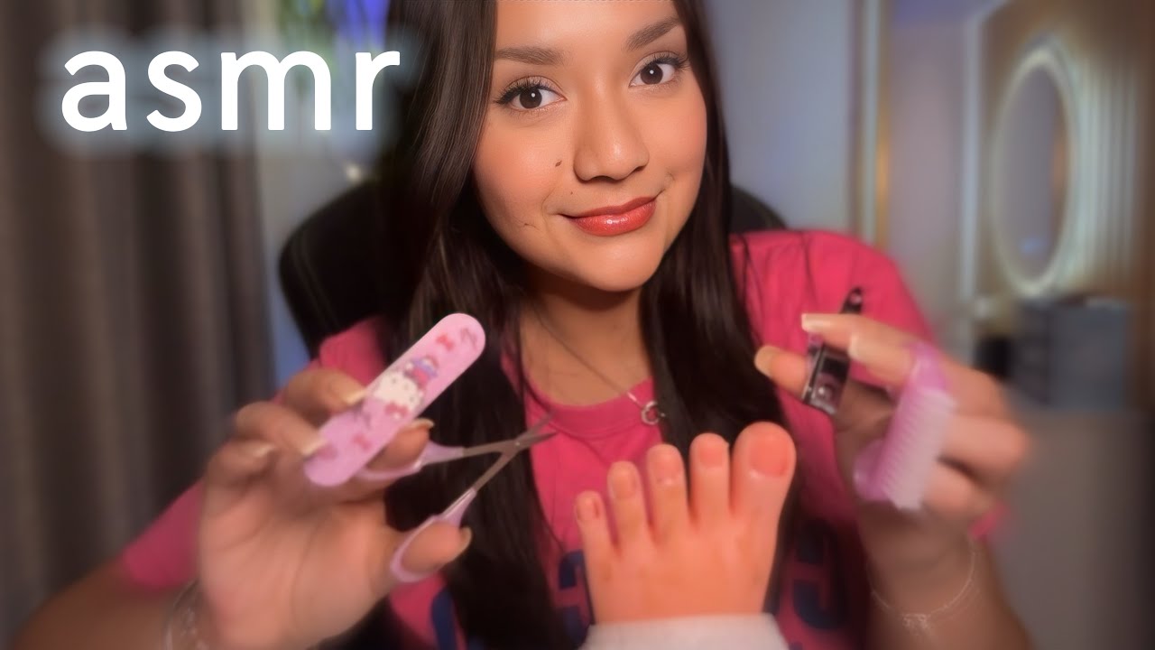 ASMR PEDICURE RELAJANTE (LIMPIEZA PROFUNDA y MASAJE) te haré muchas cosquillas 💤