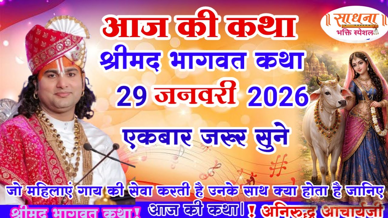 आज की कथा 💥 29 जनवरी 2026💥 श्री अनिरुद्ध आचार्य जी #aniruddhacharya #श्रीमद_भागवत_कथा आज जरूर सुने