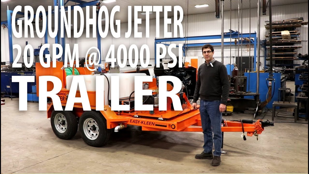 Industrial Jetter Trailer Series - 20 GPM @ 4000 PSI - Easy Kleen