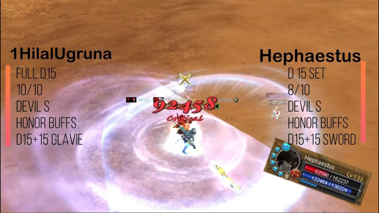 [+15] Hephaestus (S/S) PvP vs [+15] 1HilalUgruna Glavier - Aeolus Server - Silkroad online