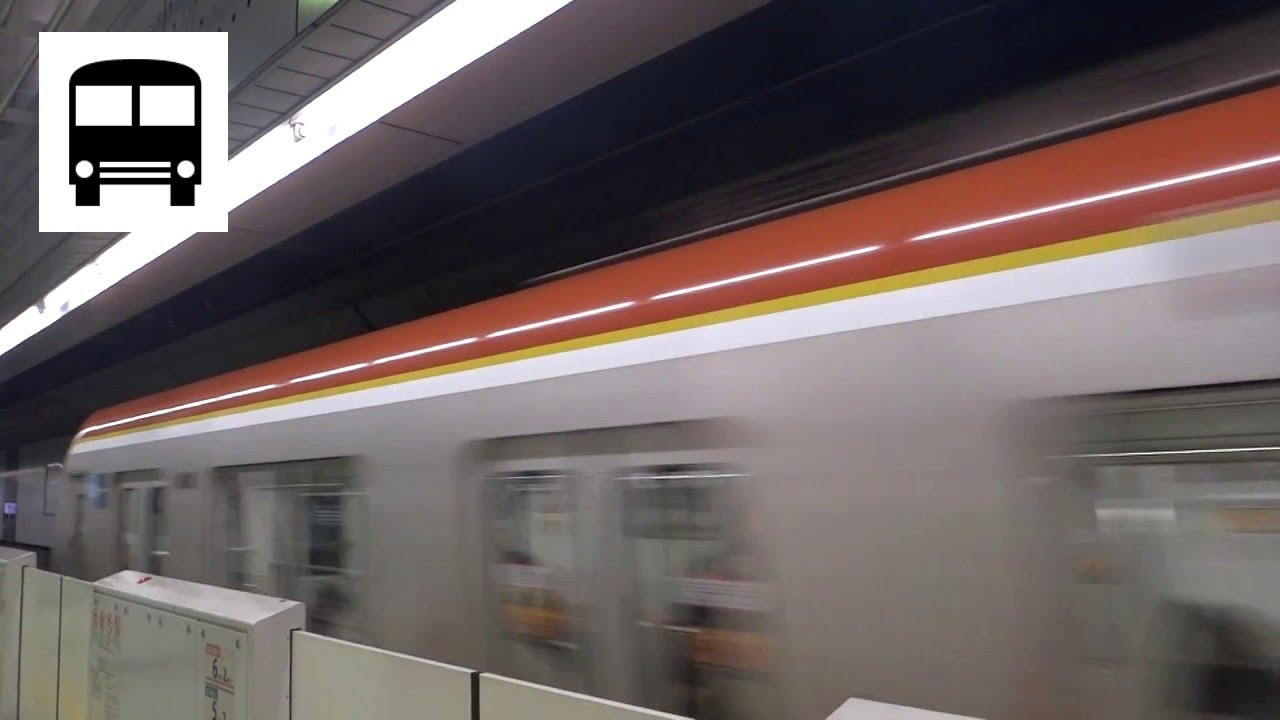 Tokyo Metro 10000 Series (Hitachi A-Train) - Passing Meiji-jingumae (Harajuku) Stn 東京メトロ10000系電車 通過駅
