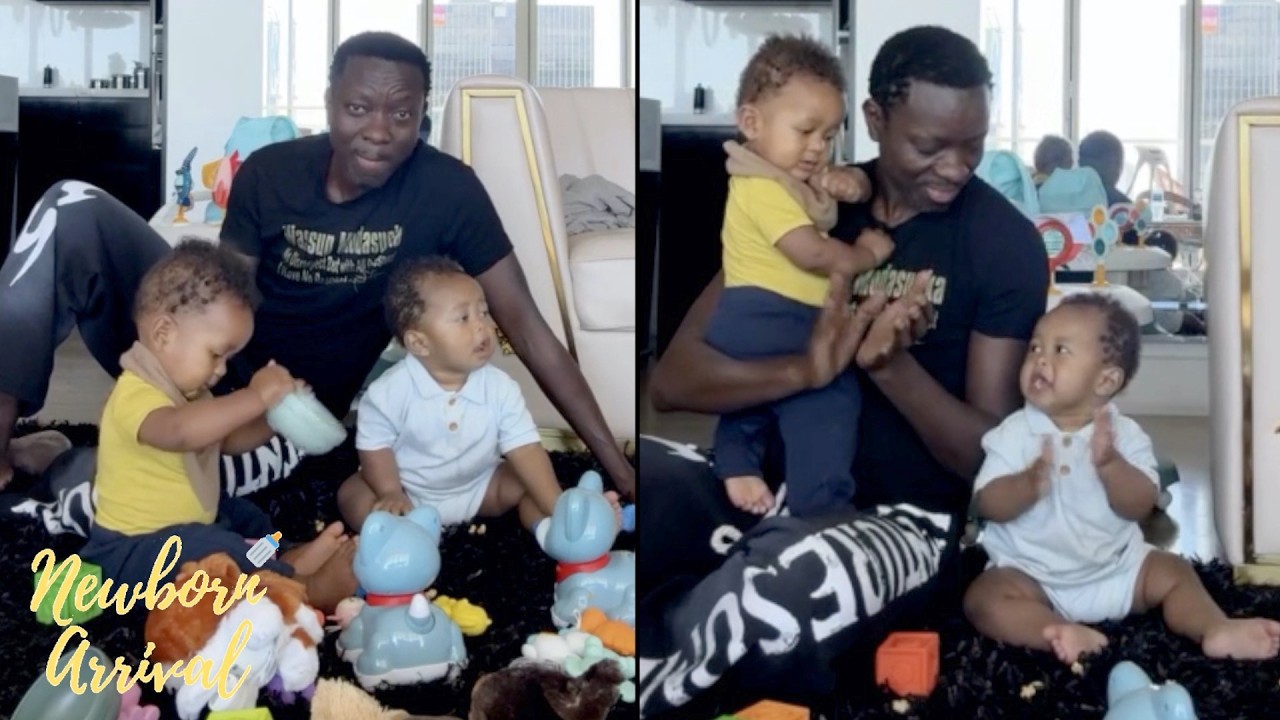 Michael Blackson Has His Hands Full With Both Of His Newborn Sons! 👶🏽