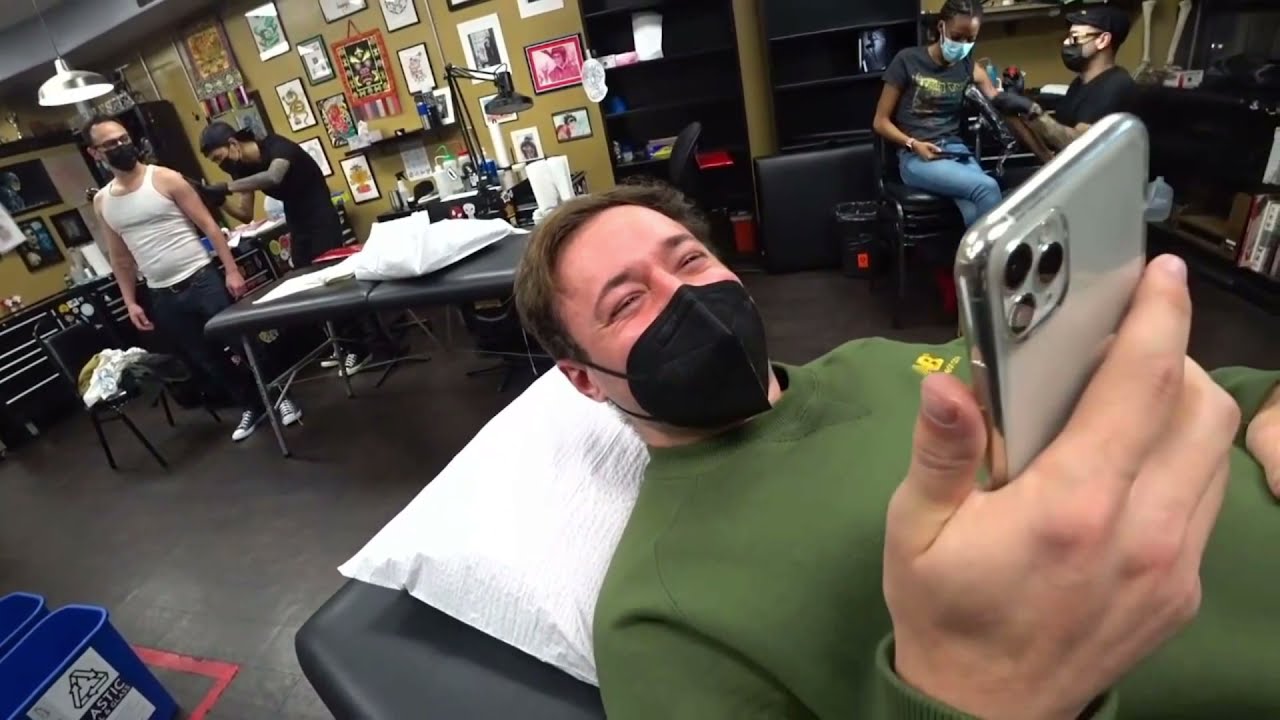 rich gets a OTK tattoo