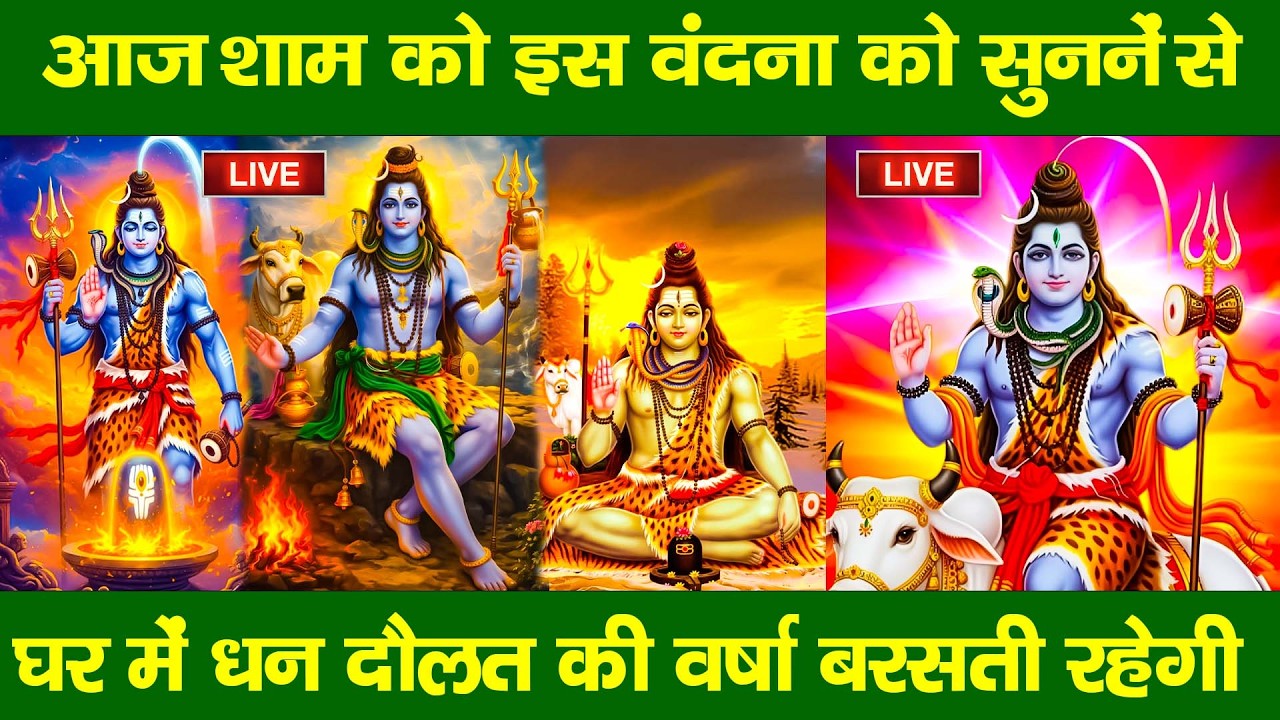 LIVE : सोमवार संध्या भजन : आज शाम इस वंदना को सुनने से शिव जी प्रसन्न होकर सभी मनोकामनापूर्ण करते है