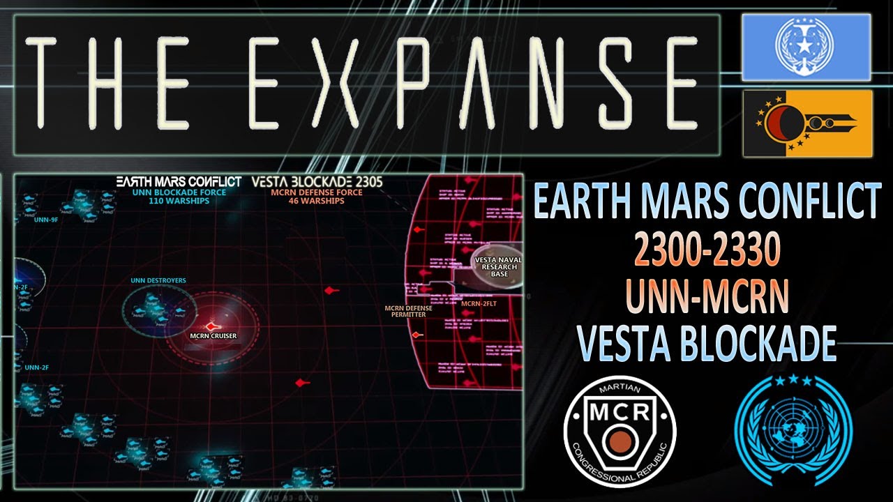 The Expanse Vesta Blockade Earth Mars Conflict, prelude to UN-MCR War. The Outer Planets Alliance.