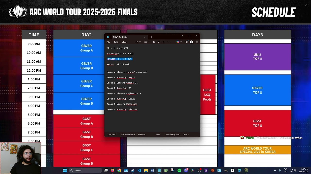 ARC WORLD TOUR FINALS GROUP STAGE WATCHALONG!