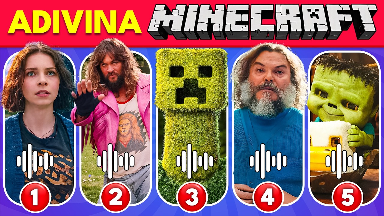 🔊 Adivina los Personajes de Minecraft: La Película por Su Voz ⛏️💎 Steve🙍🏻‍♂️Alex👩🏼‍🦰Aldeano💚Creeper