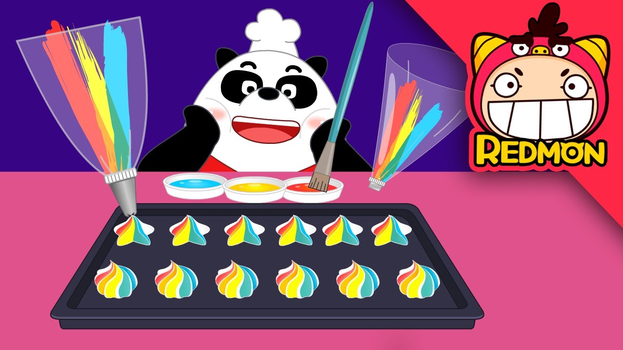 Meringue Cookies | Chef PANDA | Making food | for children | funny video | REDMON