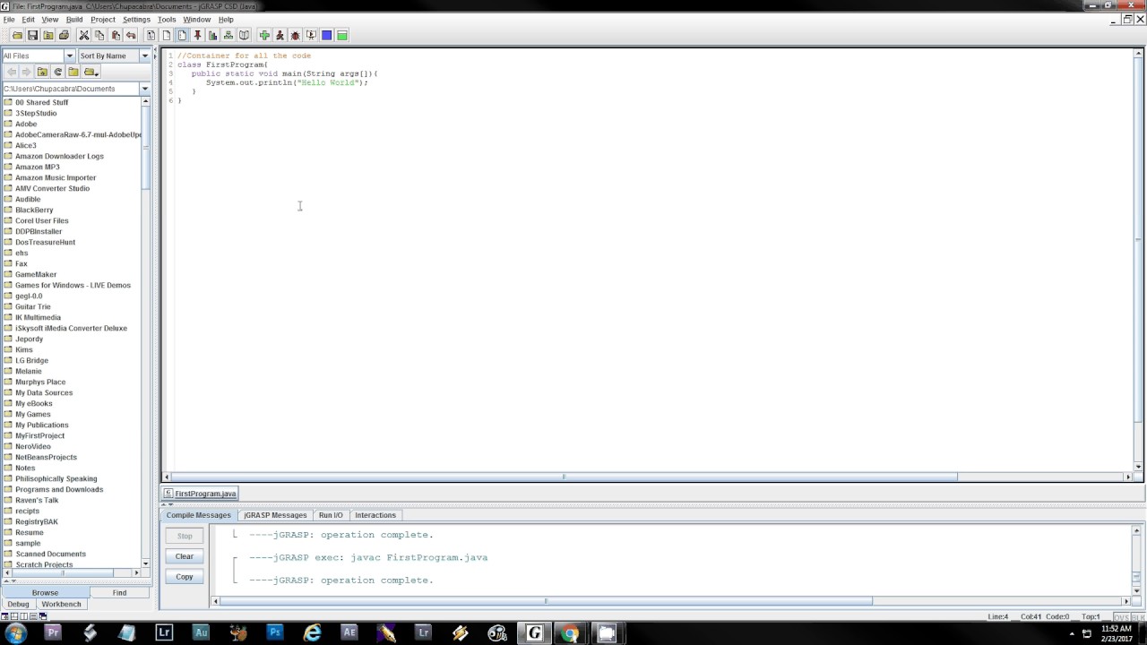 Intro to Java using JGrasp
