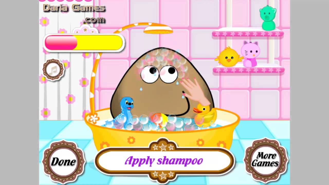 Pou Takes A Shower (Full HD) - Baby Bathing Games [Kids Games review]