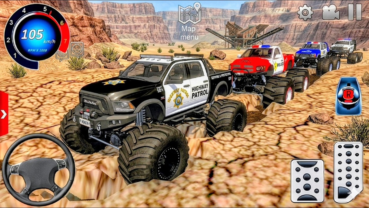 Police Monster Truck Offroad Mega Ramp Driving - Extreme Car Stunt Driver 3D - Android GamePlay