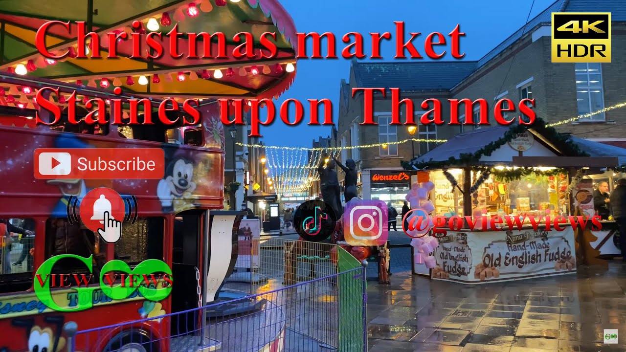Walking Tours Staines upon Thames Surrey London England UK Christmas Shopping Centre