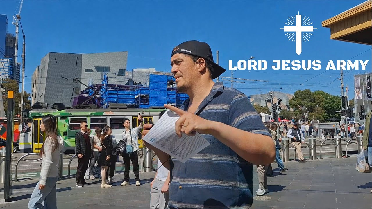 Preaching the Gospel with Brother Caleb at Flinders St