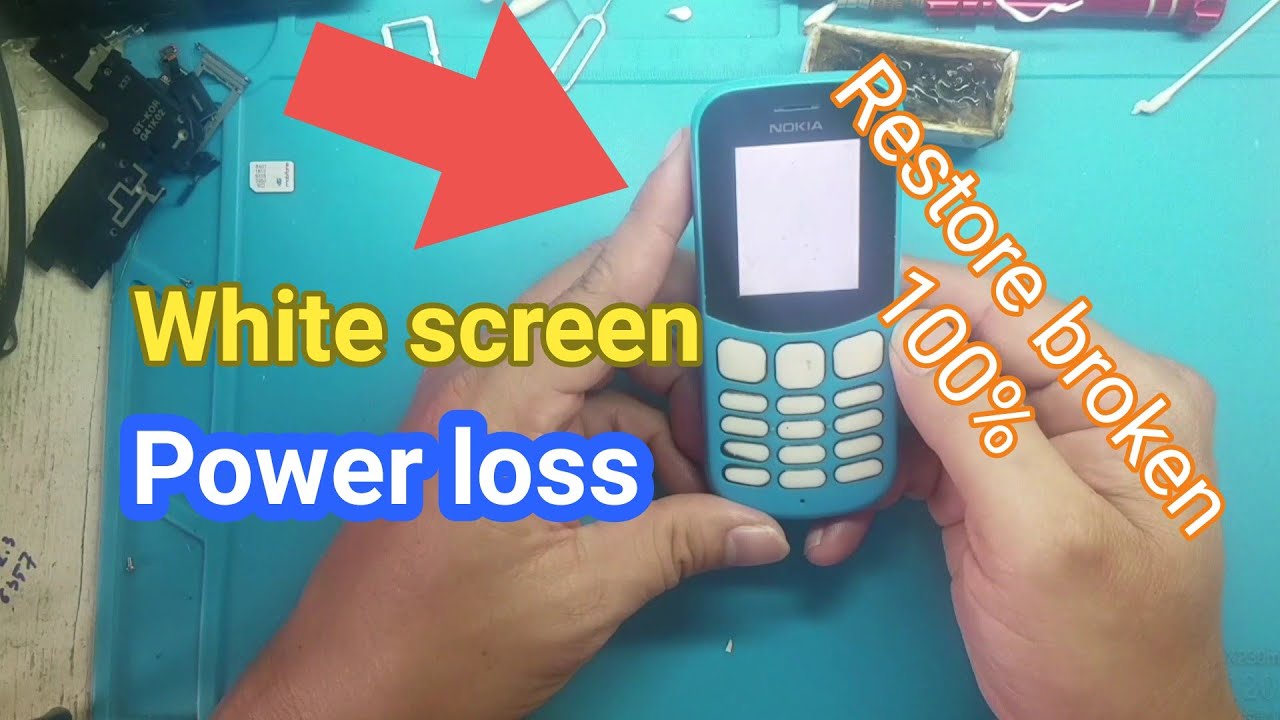 NOKIA 105- 2019, NOKIA 130 Restore screen white and power loss. Successful fix 100%