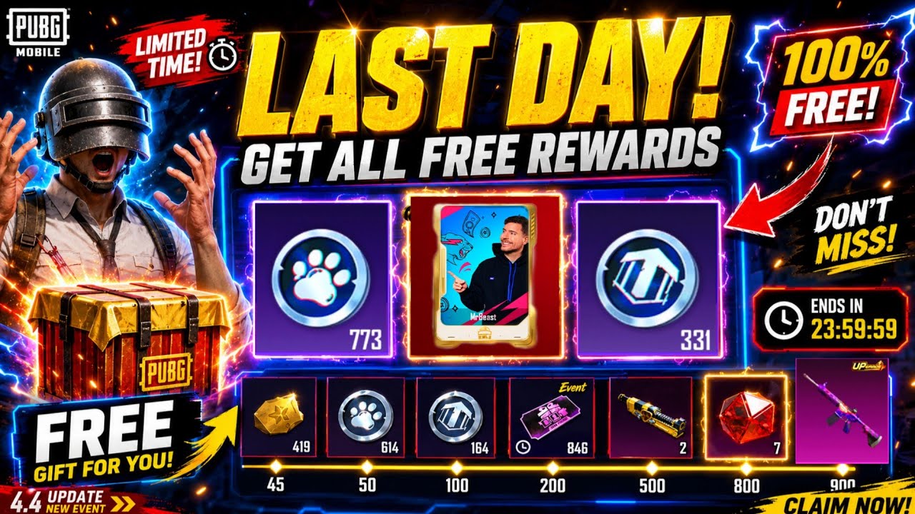 🔴 Don&rsquo;t Mis The Last Day Fool M416 Skin | Free Lucky And Buddy Coins | The Event Free Rewards |PUBGM