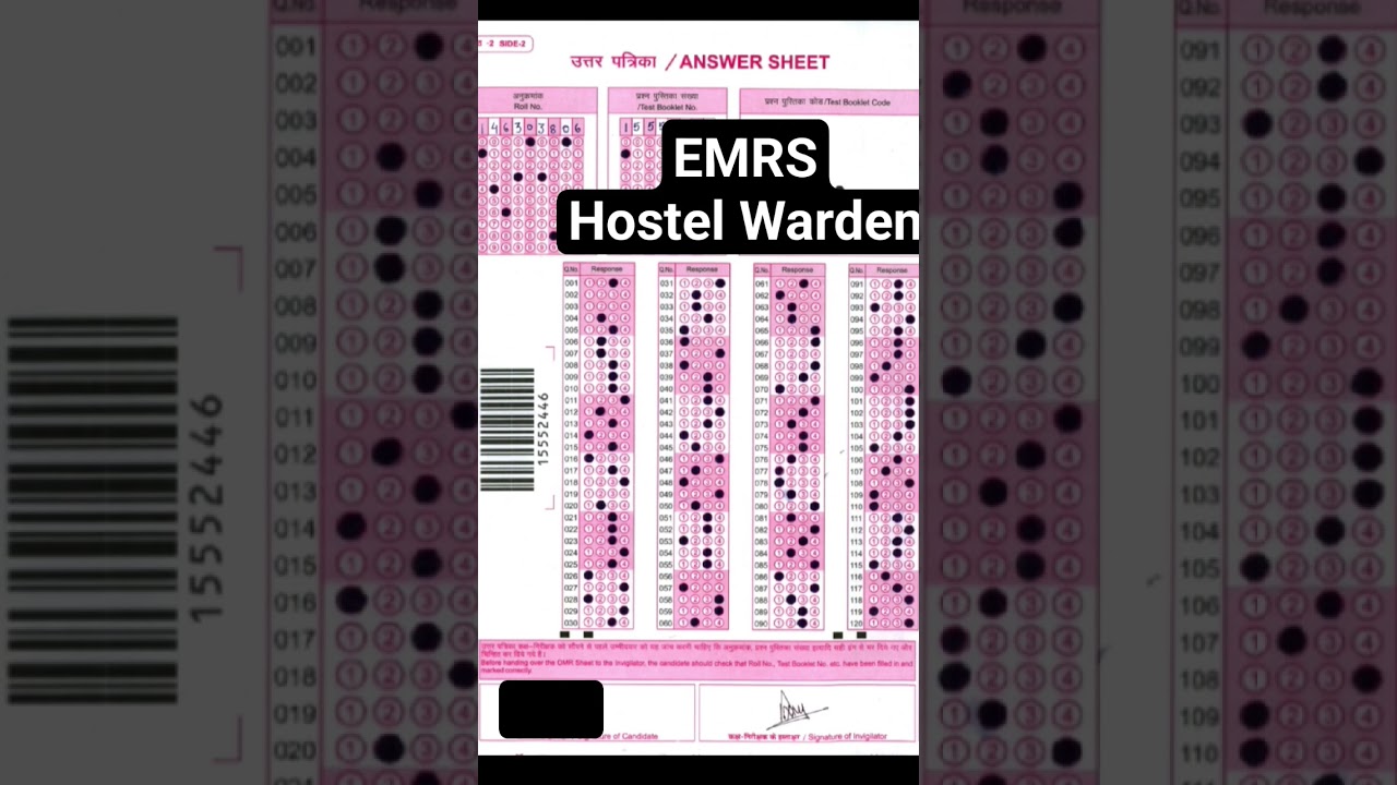 My EMRS hostel warden answer sheet #emrs #cutoff #hostelwarden #emrscutoff #emrs #hostelwarden #hit
