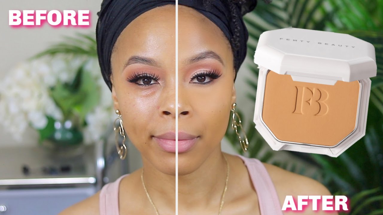 FENTY BEAUTY POWDER FOUNDATION REVIEW | TRY-ON