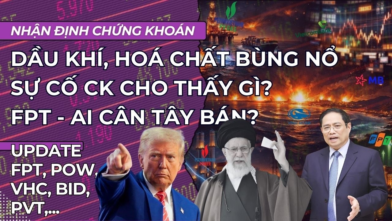 Mỹ đánh Iran, dầu khí, hoá chất bùng nổ, Sự cố chứng khoán, POW, VHC tăng mạnh|Nhận định chứng khoán