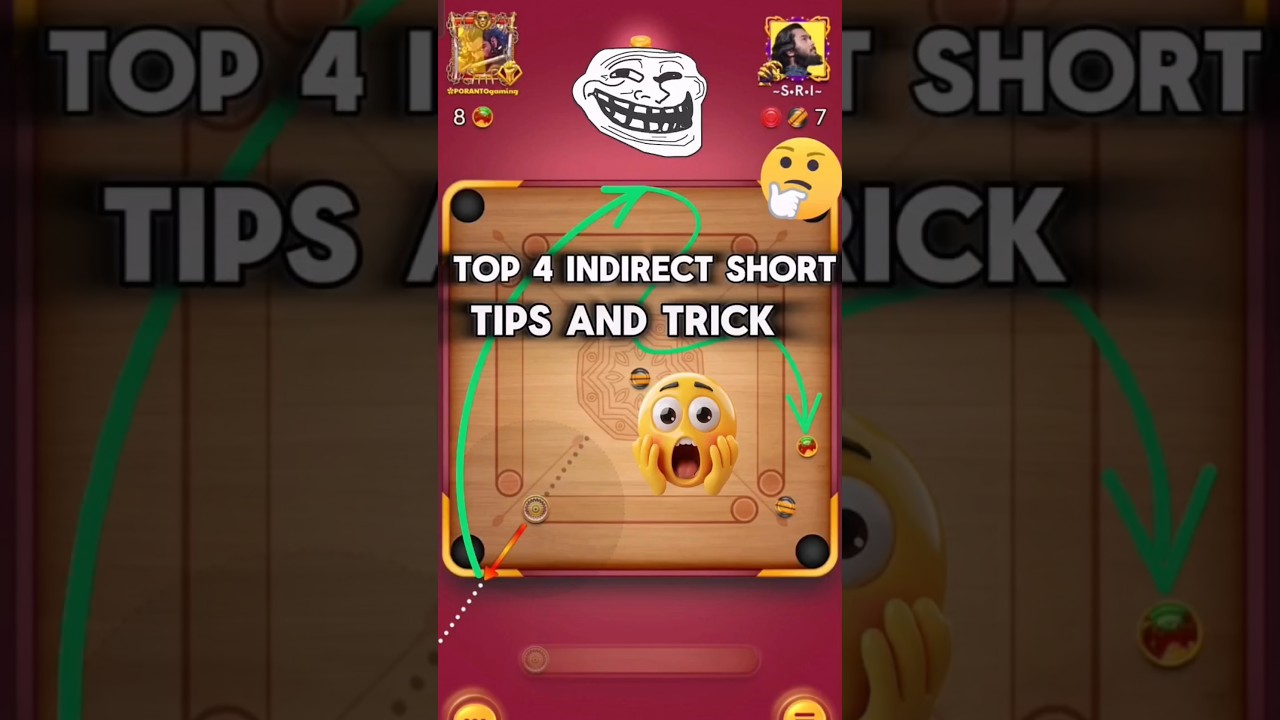 carrom pool indirect shot trick😱😱#shorts#carrompool#carrom #trickshots#trending#ytshorts#shortsfeed