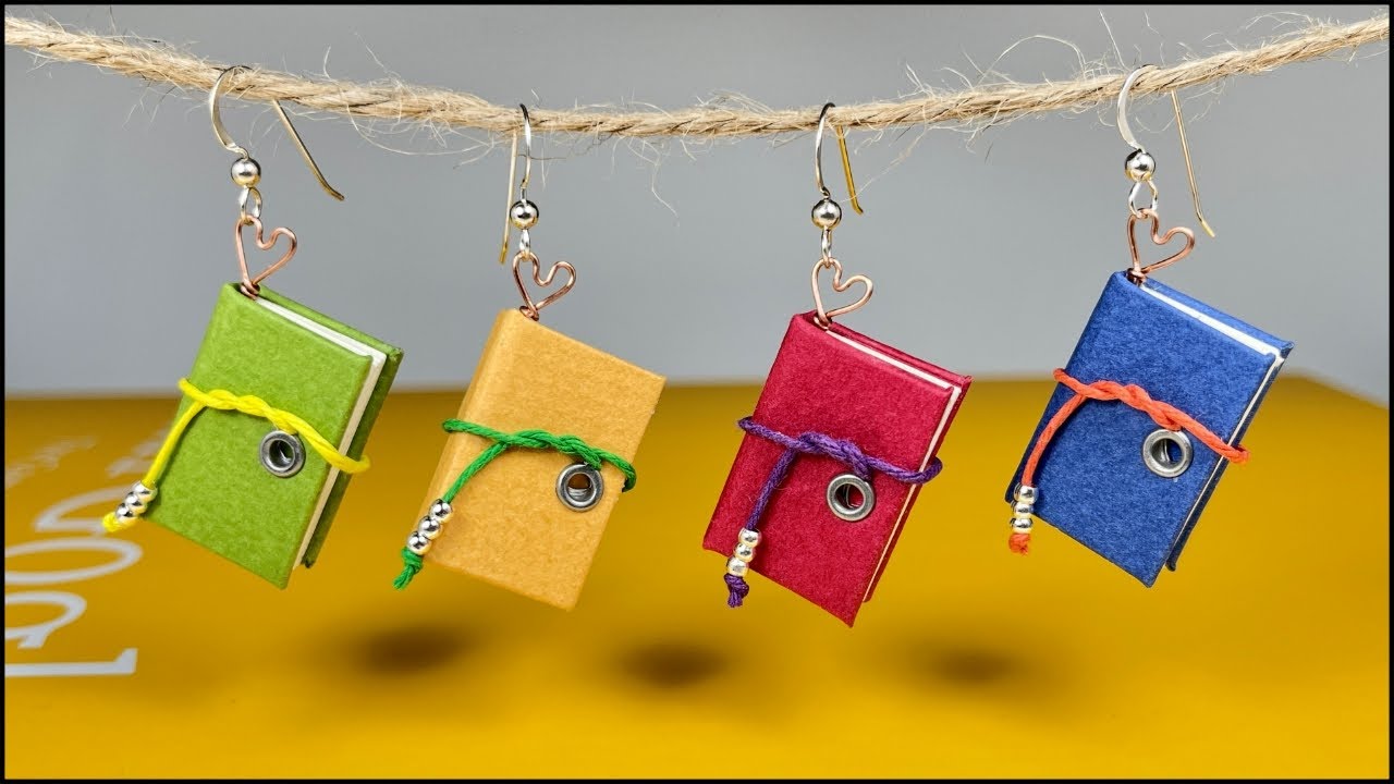 Mini Book | How to Make Paper Earrings | DIY Paper Jewelry Making