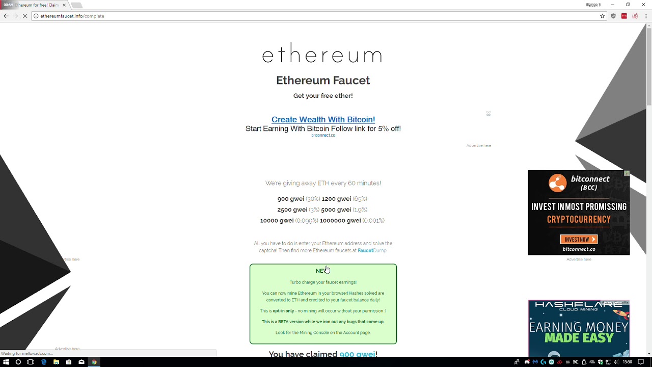 Free Ethereum (ETH) Cryptocurrency Faucet