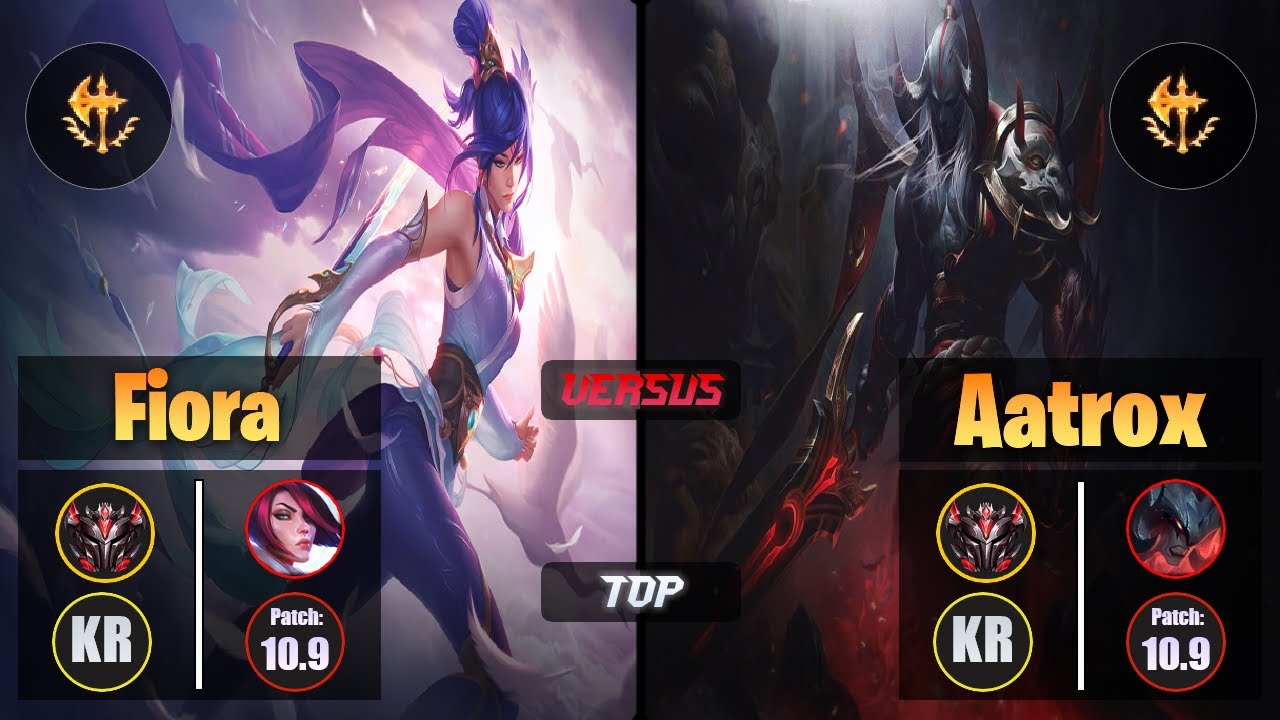 GrandMaster FIORA [Conqueror] (Top) VS  AATROX - Grandmaster KR Patch 10.9