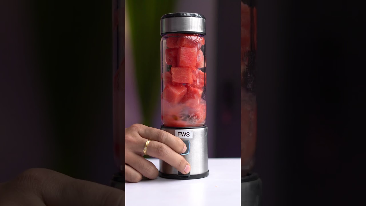 Watermelon Juice In Portable Blender !!