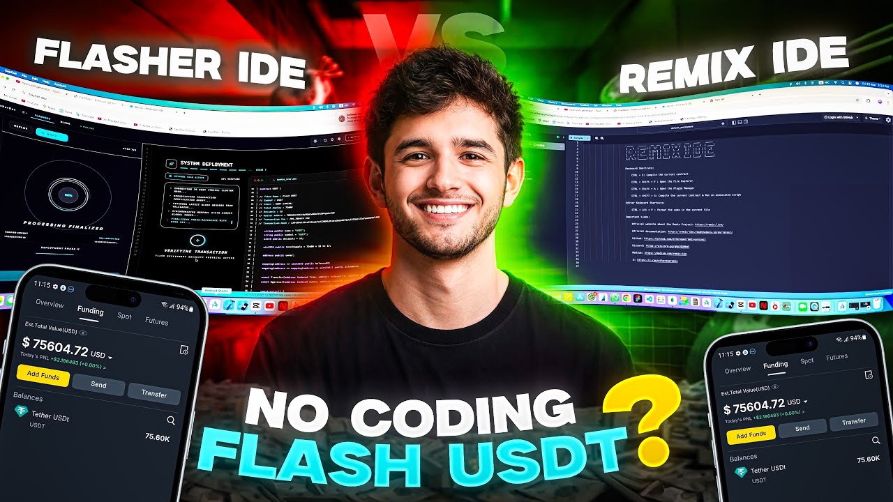 Flash USDT Deploy in 3 Minutes?! 🚀 FlasherIDE vs Remix IDE (Full Test)r