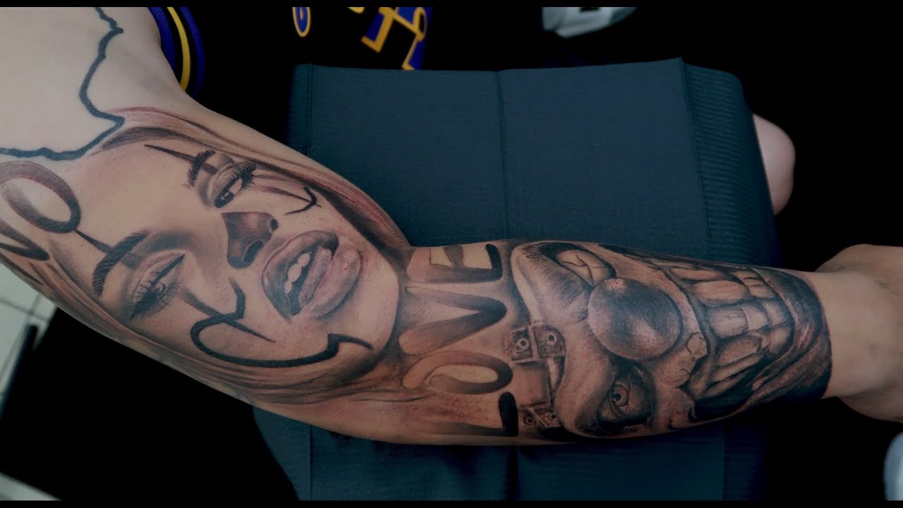 TATTOO TUTORIAL TIMELAPSE (TWISTED METAL) (CHICANO TATTOO)