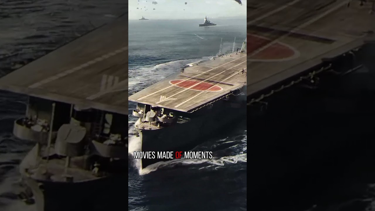 This is an aircraft carrier turning right in the ocean."Midway".这就是航空母舰在大海中的右转掉头。《決戰中途島》，（2019）。