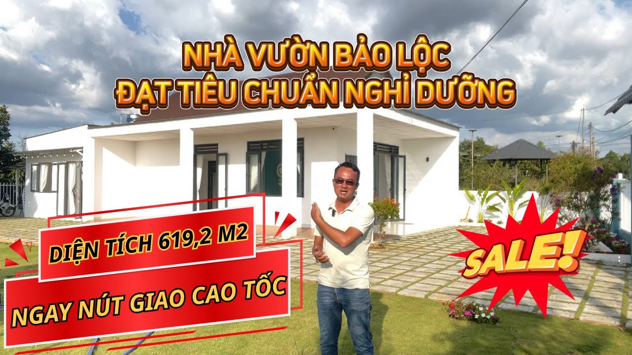 Bán nhà vườn Bảo Lộc nằm trong lô đất diện tích 619,2m2 - Gần nút giao cao tốc - Có sổ riêng.