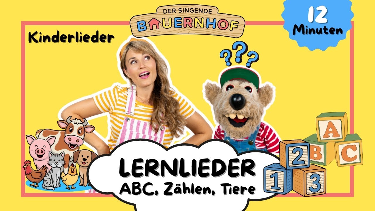 LERNLIEDER MIX 🎓 ABC, Zählen & Tiere lernen | Wissenslieder für Kinder | Der singende Bauernhof
