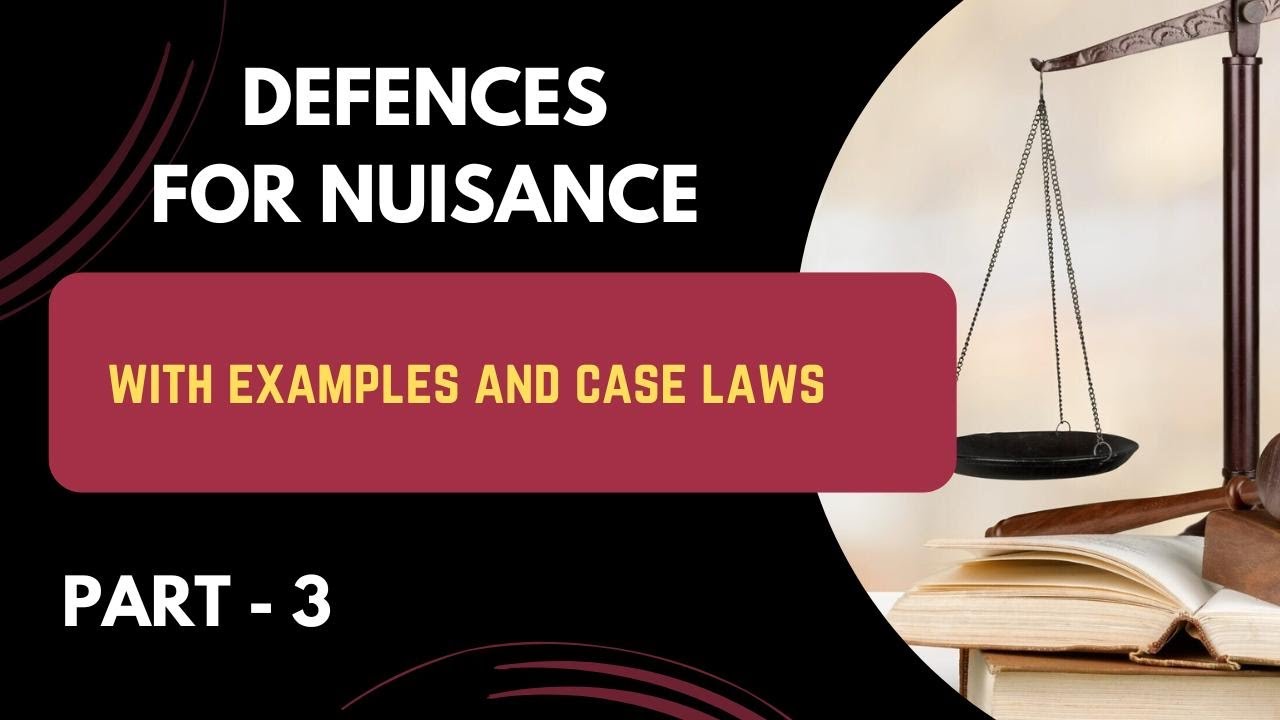 Defences For Nuisance || Part-3 || Law of tort #lawfulnotes #exam #notes
