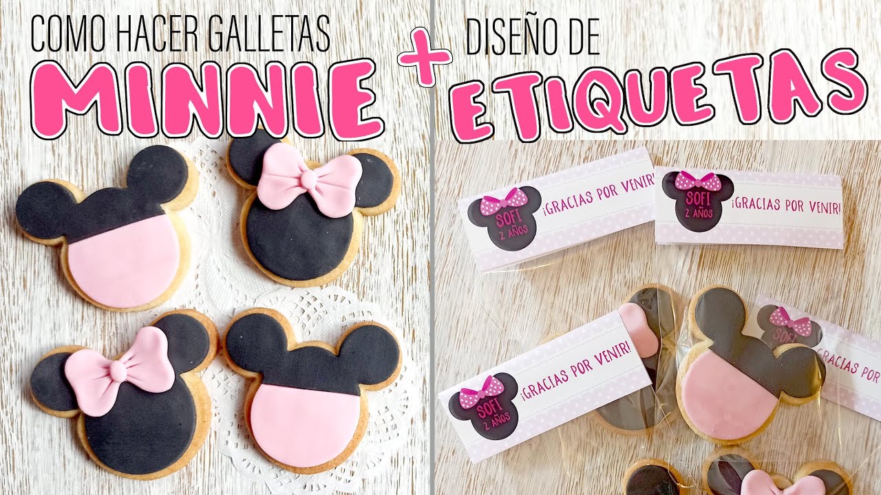 Como hacer GALLETAS MINNIE MOUSE + Diseño de etiquetas en Photoshop