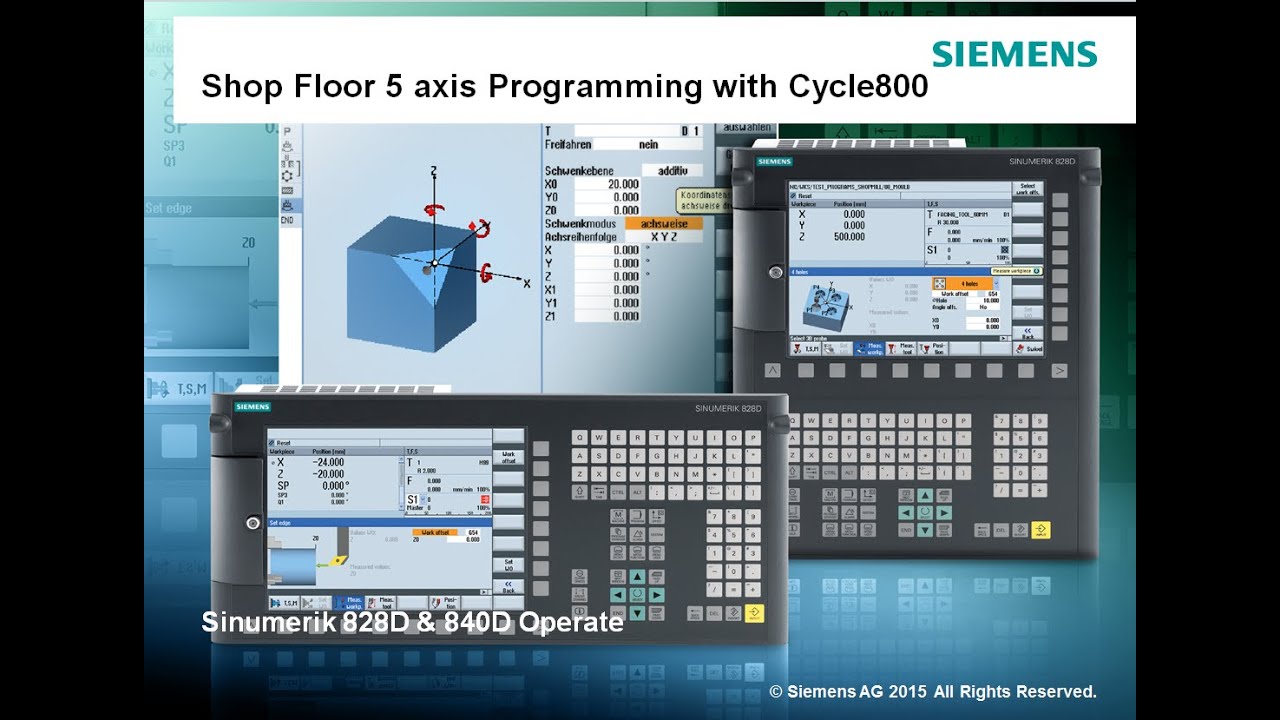 Siemens Shop Floor 5 axis Programming with Cycle800 in Sinumerik Operate 840D Sl & 828D Sl