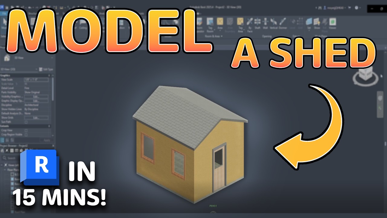 How to MODEL a BASIC SHED in REVIT in 15 MINUTES!