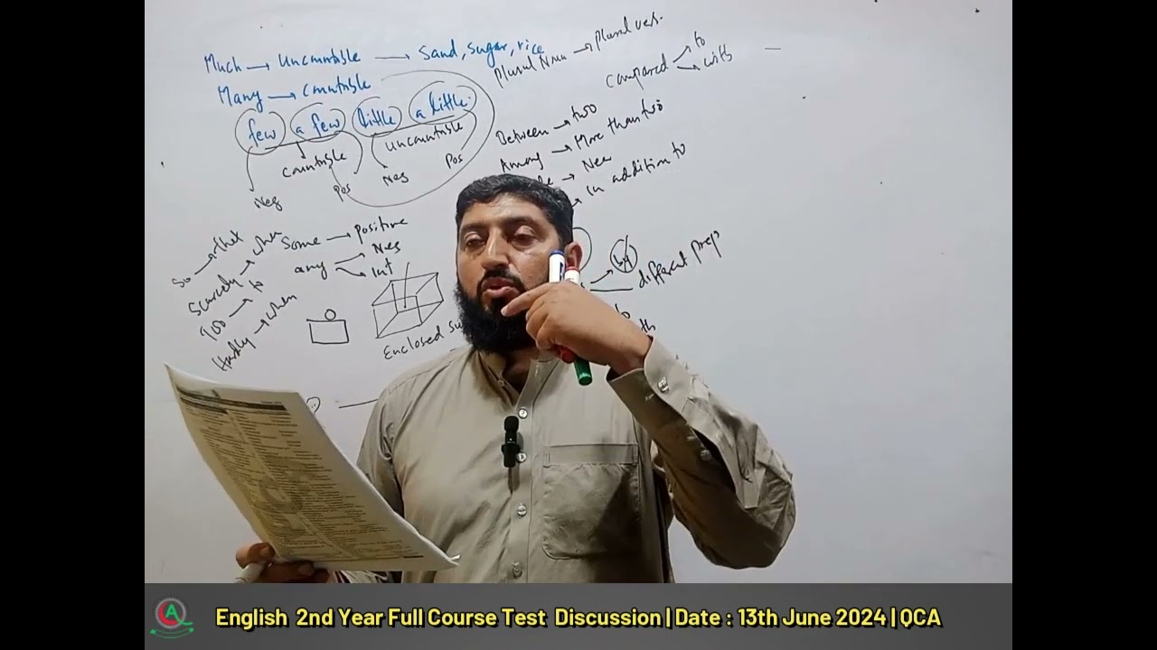 English | 2nd Year Full Course Discussion By Sir kamran | Date : 13th June 2024 | QCA