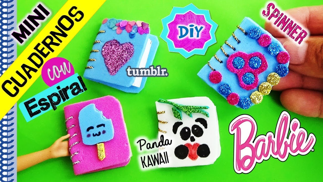 Como Hacer MiNi CUADERNOS con ESPIRAL!! Libretas para MUÑECAS Barbie ✄MANUALIDADES para MUÑECAS