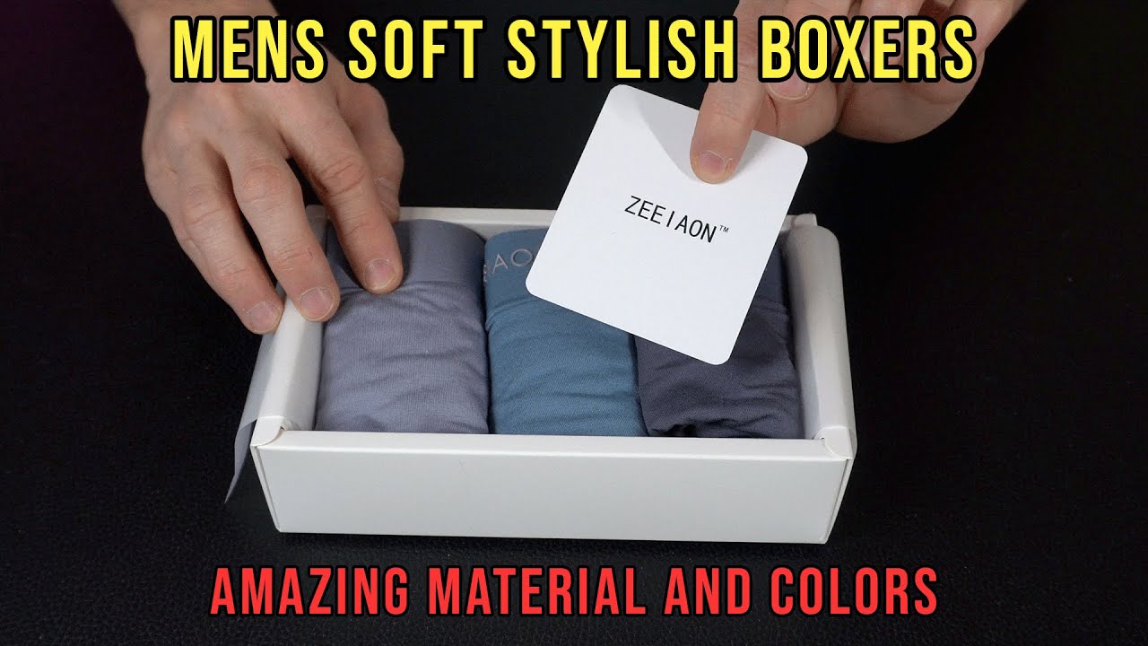 ZEEIAON Mens Underwear Boxer Briefs 3-Pack IceSilk Viscose Comfortable Soft Seamless TrunksUnderwear