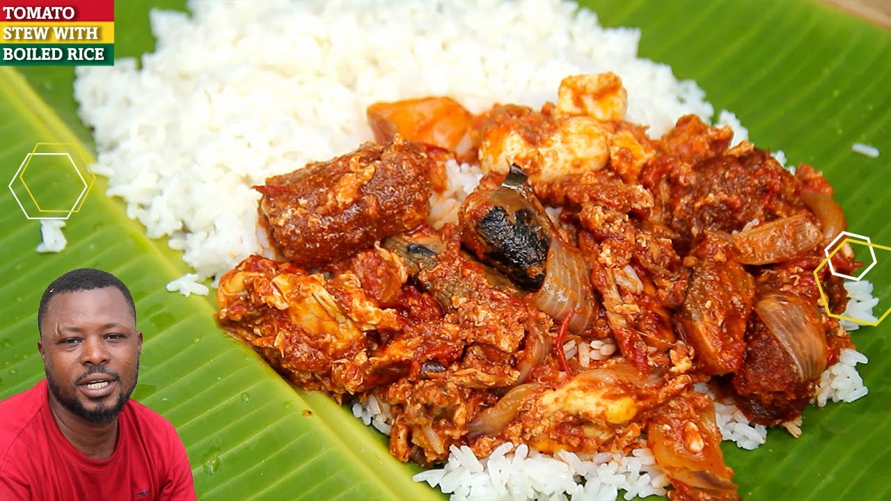 How To Make The Authentic Ghana Local All Purpose Tomato Stew With Boiled Rice