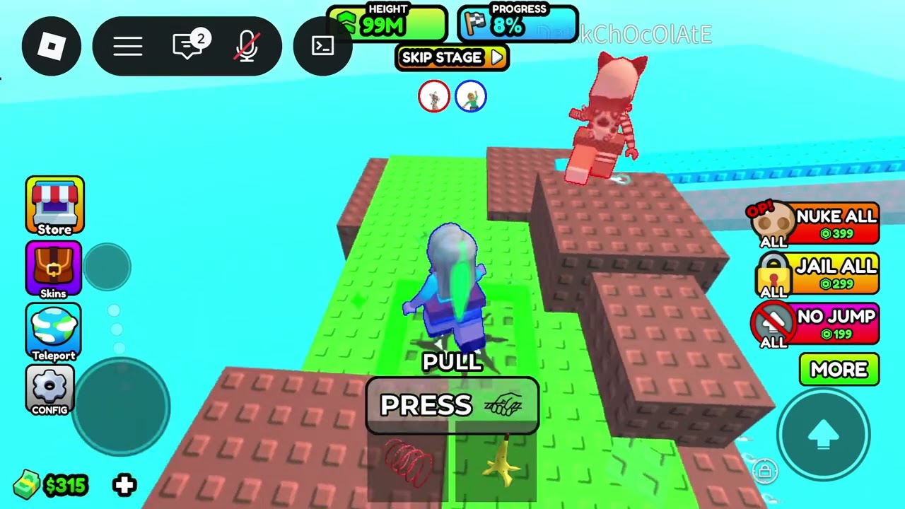 First vid!!! Game name: chained [2 player obby]