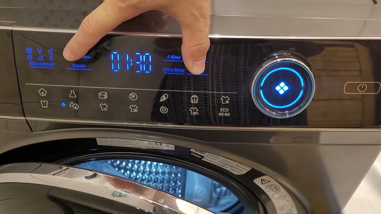 Pralka Haier HW80-B14979S8 przycisk MIX, sygnał dźwiękowy.