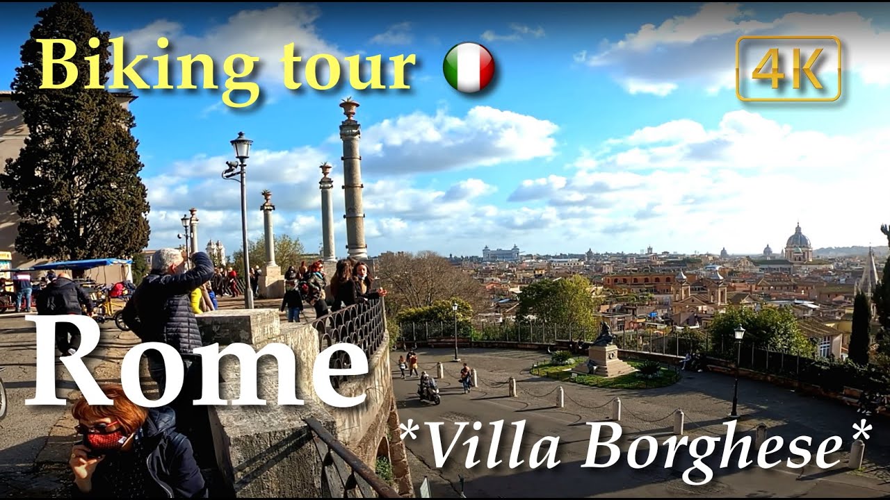 Rome | Biking in *Villa Borghese*, Italy【Biking Tour】4K